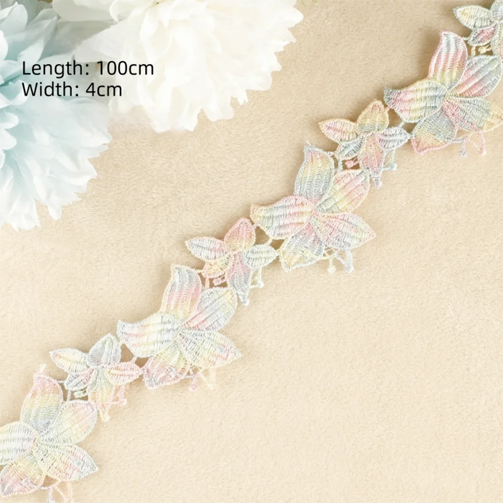 Embroidered Flower Lace Flower Ribbons Wedding Dress Sewing Sewing Materials Flower Lace Trim DIY Clothes Multicoloured