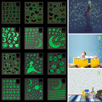 DIY Vinyl Home Decoration Kids Bedroom Noctilucent Moon Glow In Dark Fluorescent Star Decal Luminous Wall Stickers