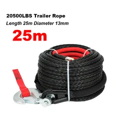 13mm*25m 12mm*28m Synthetic Winch Rope Tow Car 4x4 Off Road Trailer Strap Breaking Strength Max 20500LBS For ATV SUV Vehicle