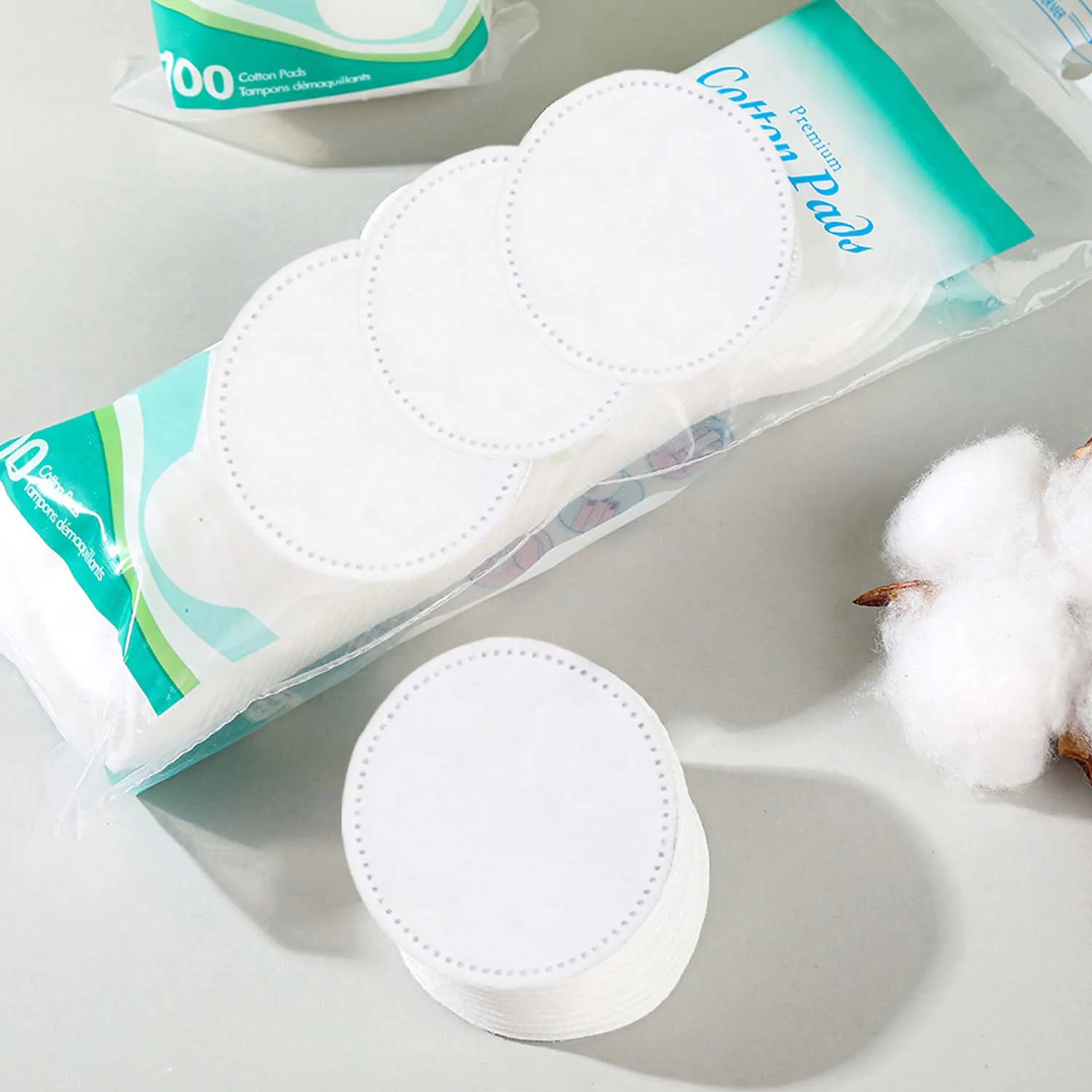300 almofadas descartáveis macias e respiráveis circulares removedoras de maquiagem almofadas de algodão dupla face não irritantes para limpeza facial