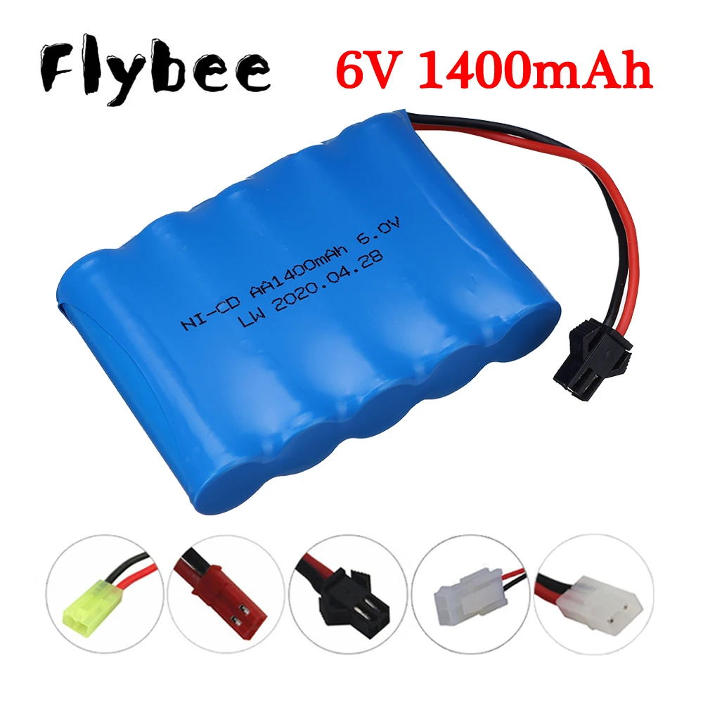 6v 1400mah NiCD Akku Für Rc spielzeug Autos Tanks Lkw Roboter Boote Pistolen batterie ersatzteile 6v AA Batterie SM/JST/EL-2P/Tamiya stecker