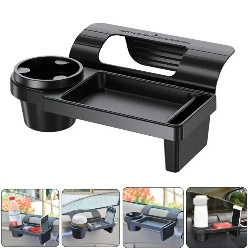 

3-in-1 Car Cup Stand Phone Holder Mount Tray Side Door Window Storage Barrel Pocket Hang Storage Rack Auto Interior Accessories