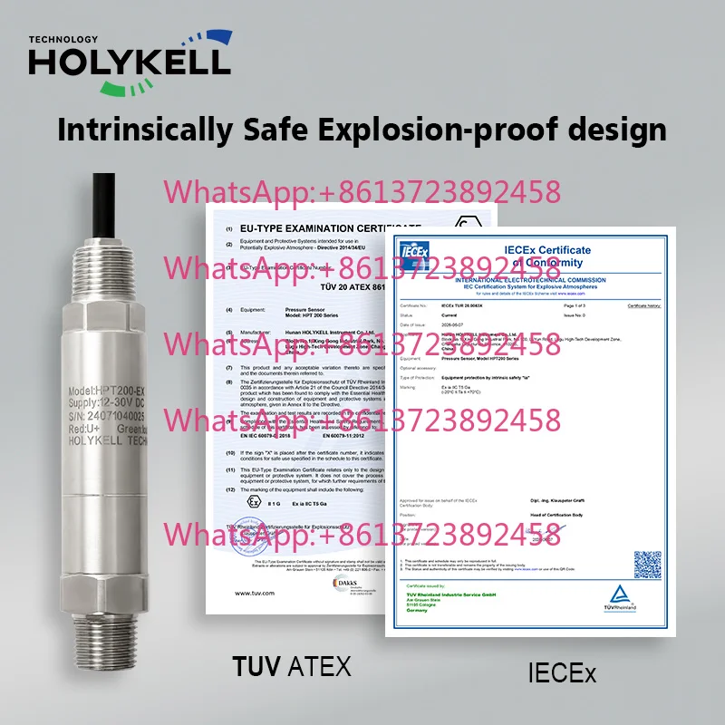 Holykell HPT200-EX ATEX IECEx Explosion Proof Pressure Transmitter for Oil Gas Tank Monitoring