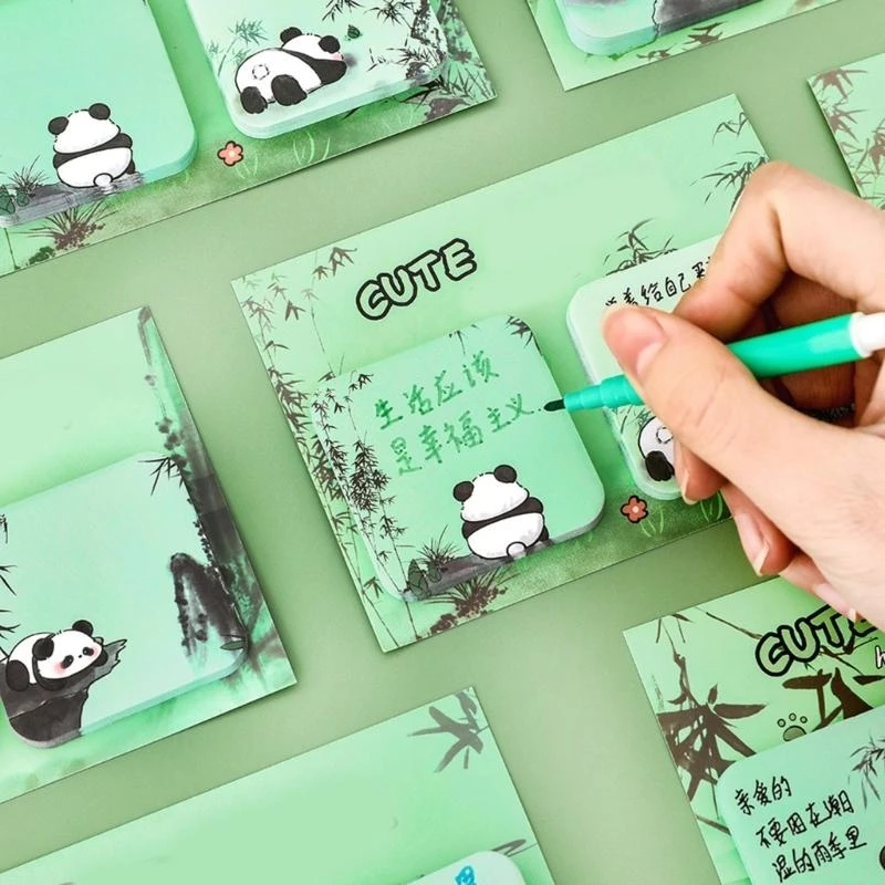 N2UB 60Sheets Animal Panda Notes Pad Adheive Note Paper for Writing Noting 50x50mm