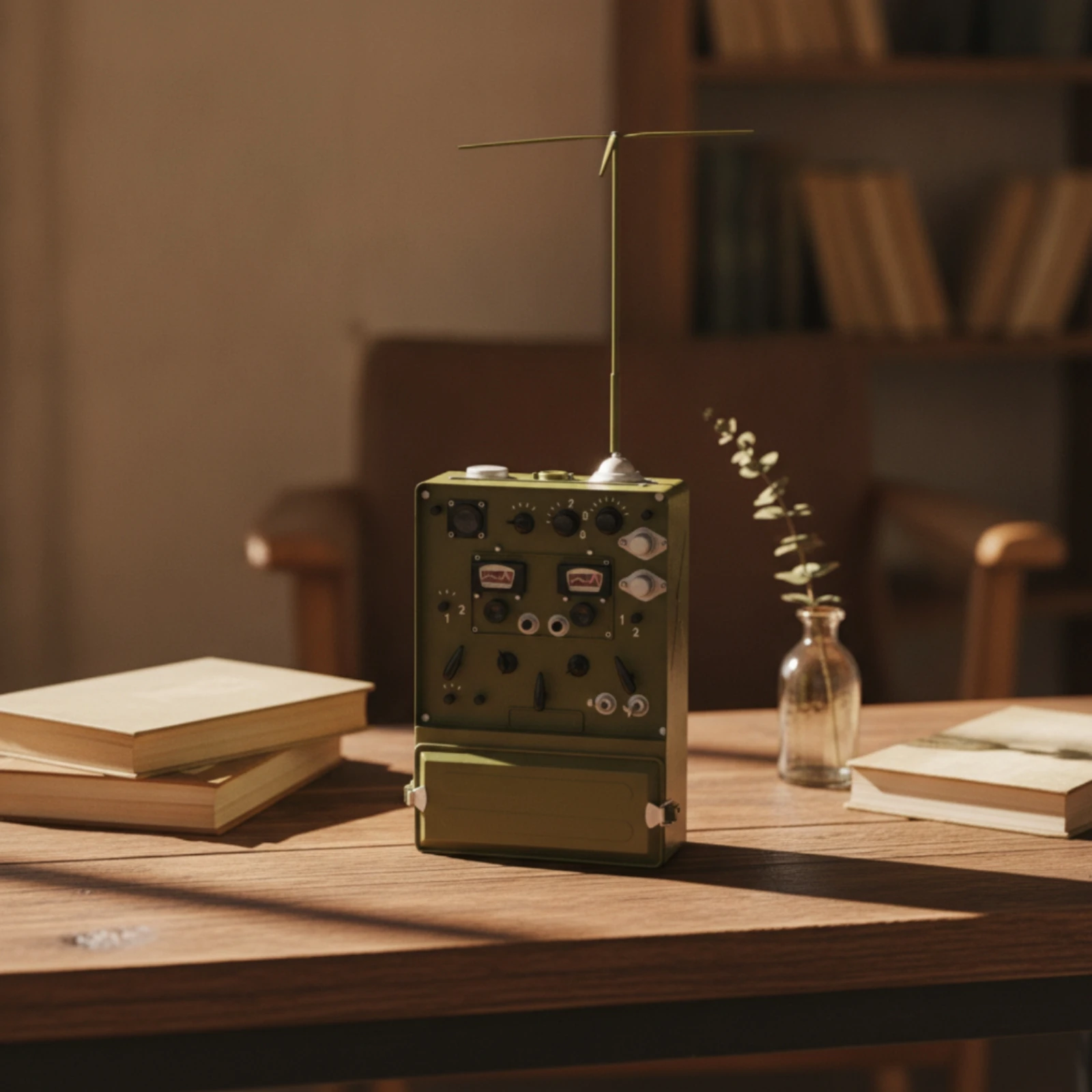 Tinplate Telegraph Model Vintage Telegraph Model with Antenna Sculpture Industrial for Collectors, Home Decor, Cafes