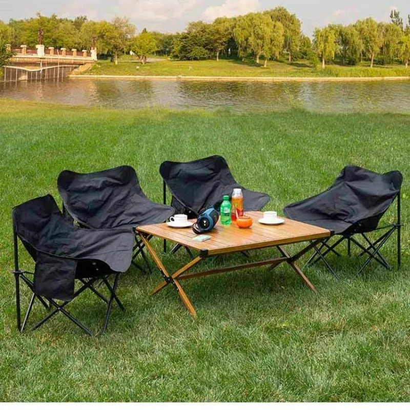 Outdoor Camping Travel Fishing Folding Chair Beach Sit Lie One Folding Stool Leisure Barbecue Oxford Cloth Camping Chair