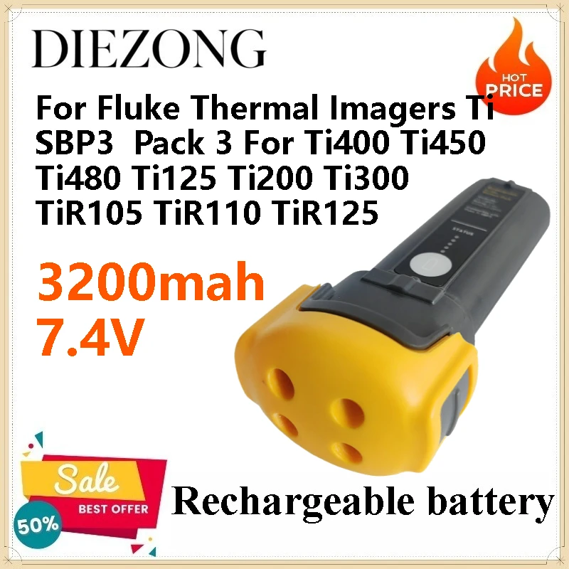 3200mAh 7.4V  Battery for  Fluke Thermal Imagers Ti SBP3 Pack 3 Thermal Imaging Device Battery