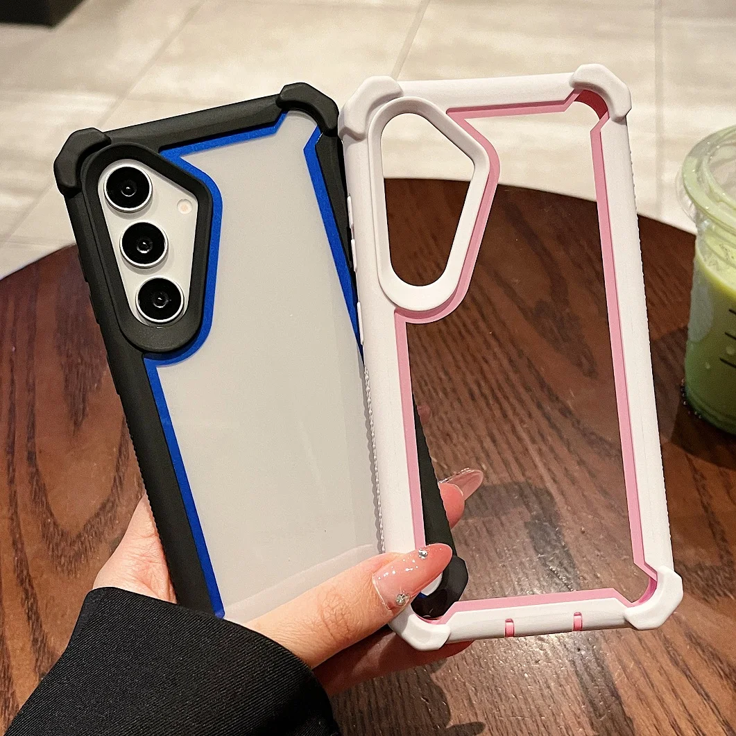 

Пылезащитный противоударный чехол с усиленными углами для Samsung S26 Ultra S25 Edge S24 S23 FE S22 S21 Plus, прозрачный, ударопрочный