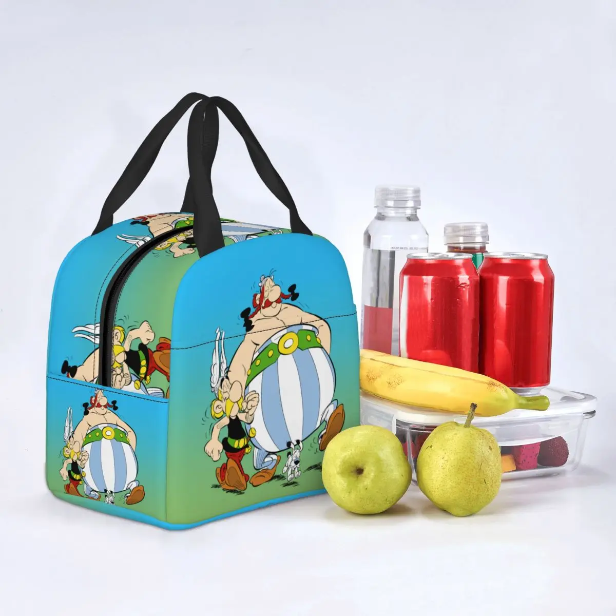 Fiambrera con aislamiento térmico para mujer y niño, bolsa de almuerzo con aislamiento térmico, Asterix y Obelix, Adventure Manga, Getafix, Dogmatix