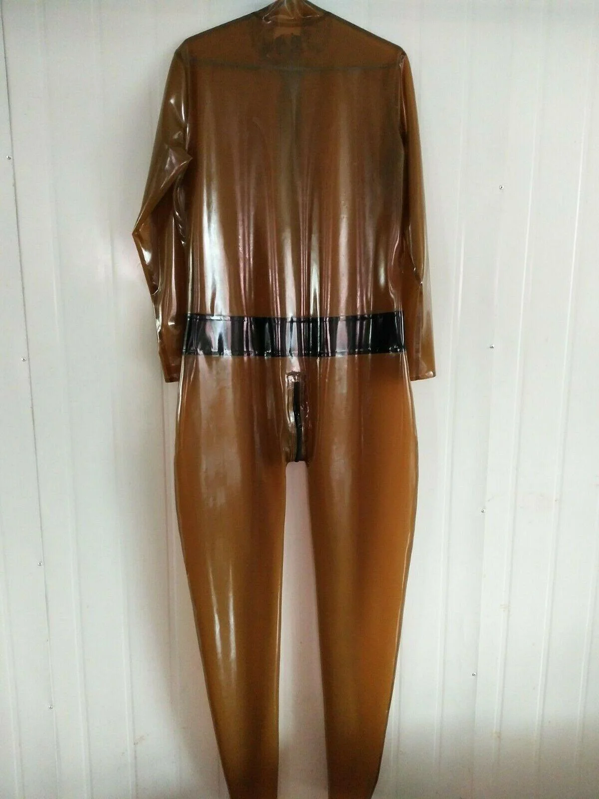 

Latex Catsuit 100% Rubber Gummi Ganzanzug Tigth Coffee black Zipper 0.4mm S-XXLCosplay,Masquerade