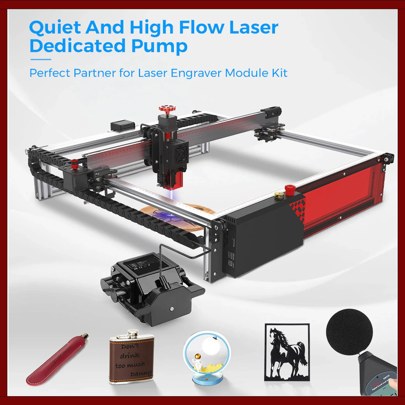 مضخة مساعدة الهواء قابلة للتعديل لتدفق الهواء منخفضة الضوضاء لآلة القطع والنقش بالليزر