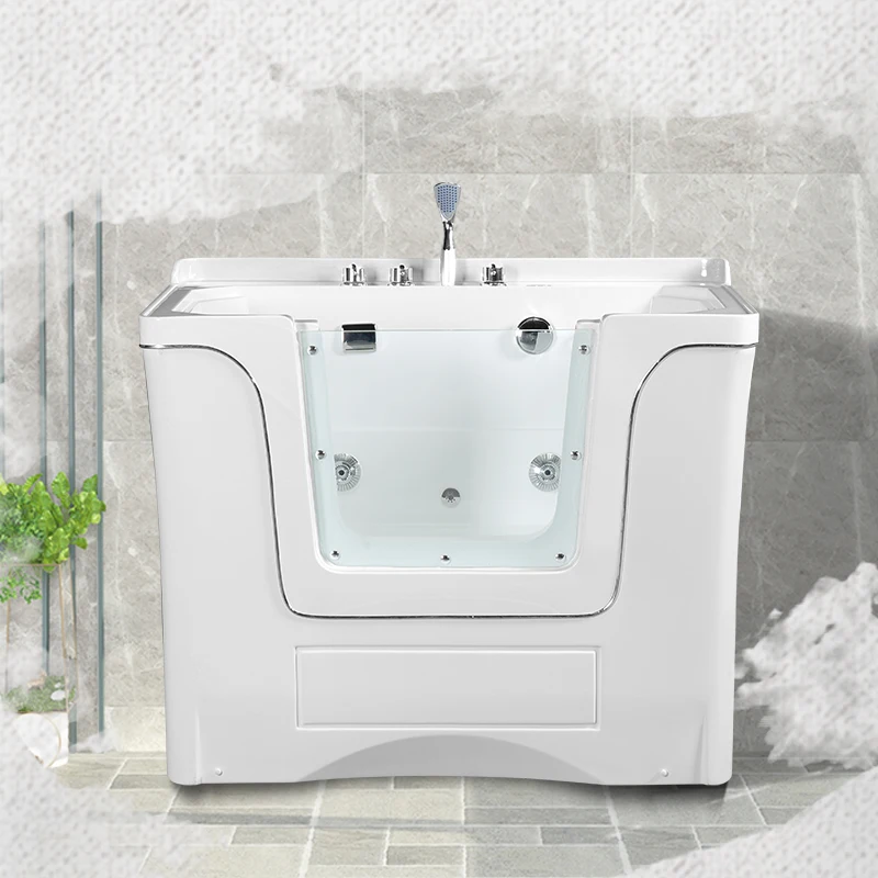 Hot Sale Dog Grooming Tub Fiberglass Bathing Tub Pet Massage Spa Bathtub Handheld Showerhead Bubble Colored Light Surfing Ozone