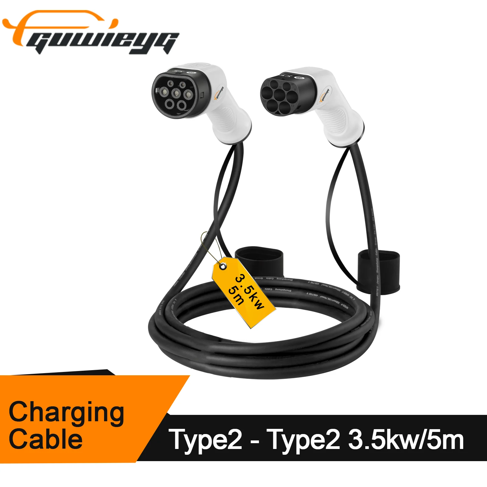 

GUWIEYG EV Car Charger Charging Cable 1 Phase or 3 Phase Electric Vehicle 16A-32A Type 2 Female to Male IEC 62196 Plug Length 5M