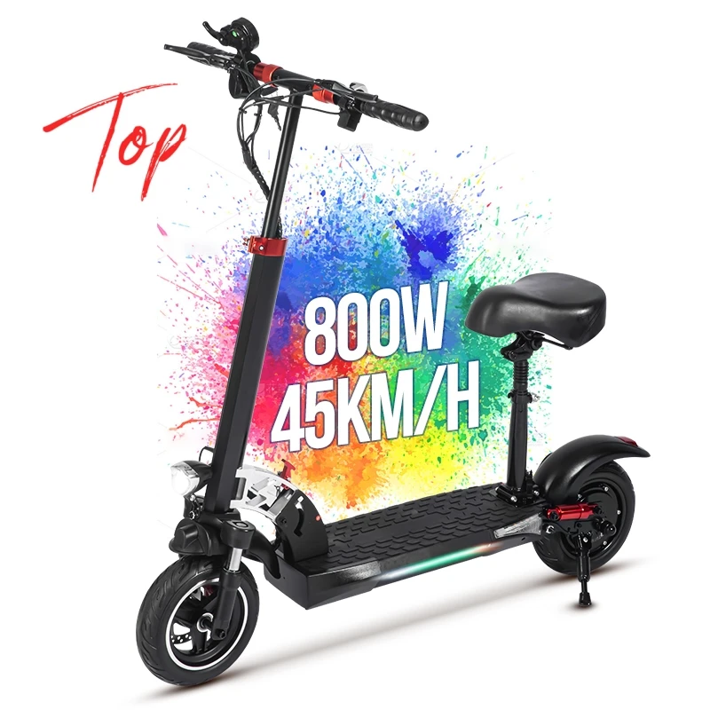 

STLF WJW CJM 2024 High Quality Customized 800w Powerful and Fast EU US Warehouse Electric Scooter 10 Inch With Seat for Adults