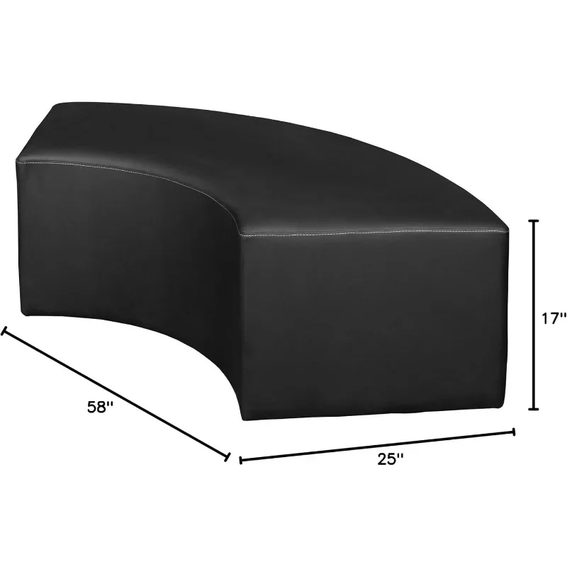 Pouf curvo Aurora-nero