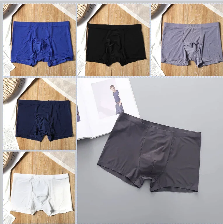 Männliche Schriftsätze Modal herren Unterhosen Atmungsaktive Licht Komfortable Sexy Eis Seide U Konvex Sport Große Größe Boxer Unterwäsche Shorts