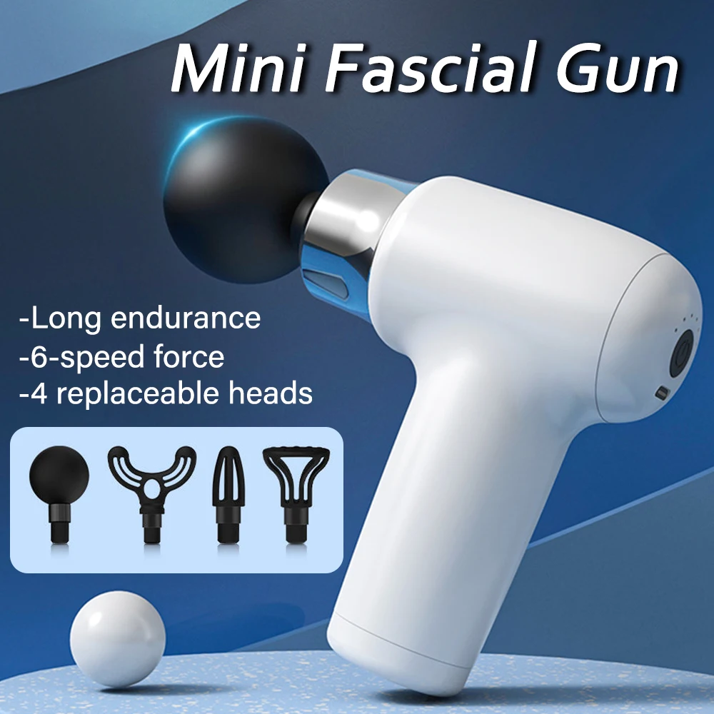 Mini Fascial Gun 6 Gears Portable Body Massager Muscle Relaxation Body Deep Massage Gun Cervical Massage Machine Fitness Tool