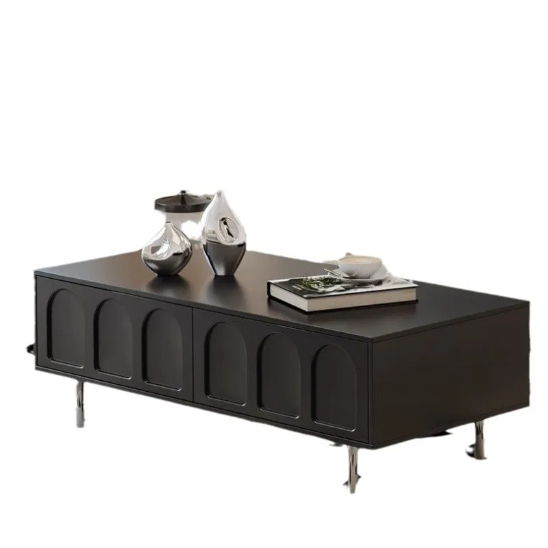 طاولة القهوة الفرنسية خزانة التلفزيون مزيج جديد الضوء الأسود الفاخرة شقة صغيرة غرفة المعيشة خزانة تلفزيون المنزل بسيطة وحديثة #1