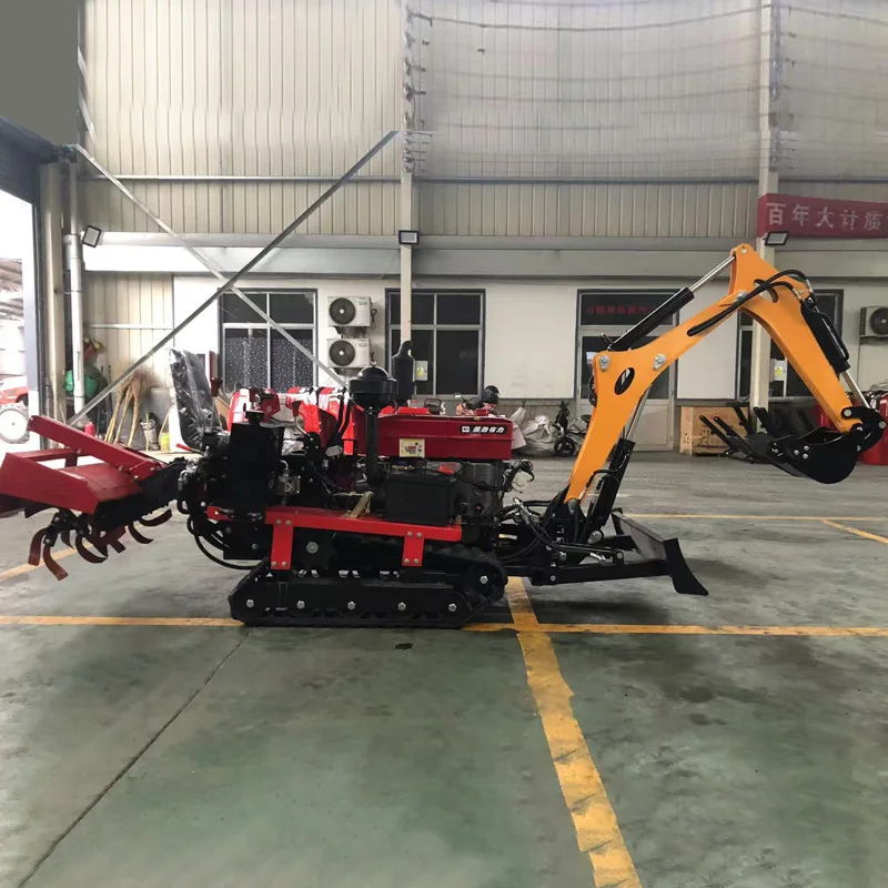 Rotary Tiller Diesel Agriculture Micro Garden Cultivator All Terrain Cultivators Mini Crawler Water and Drought Tiller