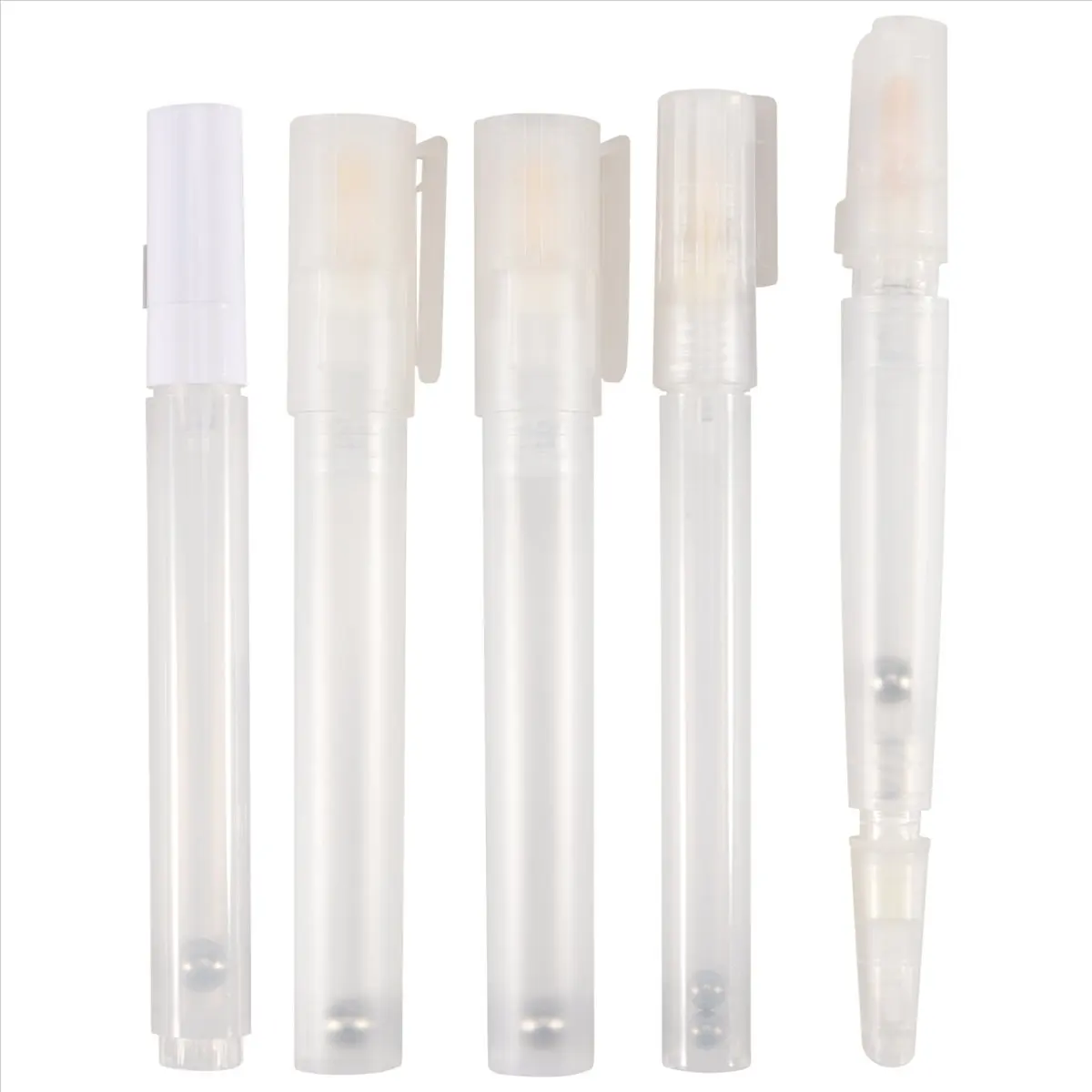 FTGT-5Pcs Empty Refill Paint Markers Blank Refillable Paint Pens Empty Refillable Marker for Painting Transparent Pen Tube
