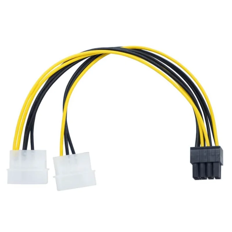 8-Pin PciE to Molex Dual 4-Pin Graphic Video Card Power Cord Y Splitter 2X Power Supply Cable PCI-E Express ATX PSU Adapter
