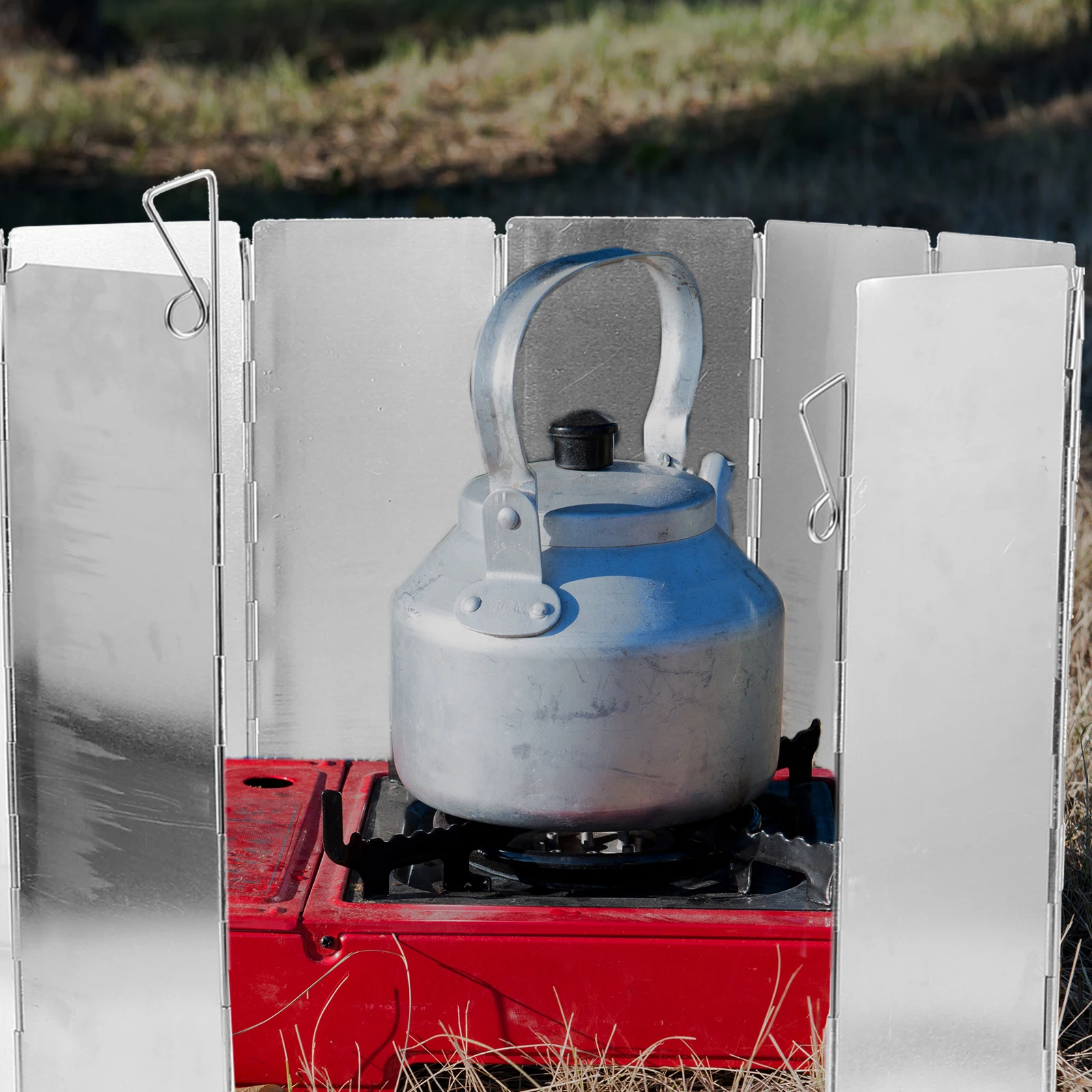 

1 set Stove Camping Windscreen Foldable Portable Anti-wind Tool Silver Lightweight Windproof Bbq Outdoor Cooking Gear Aluminum