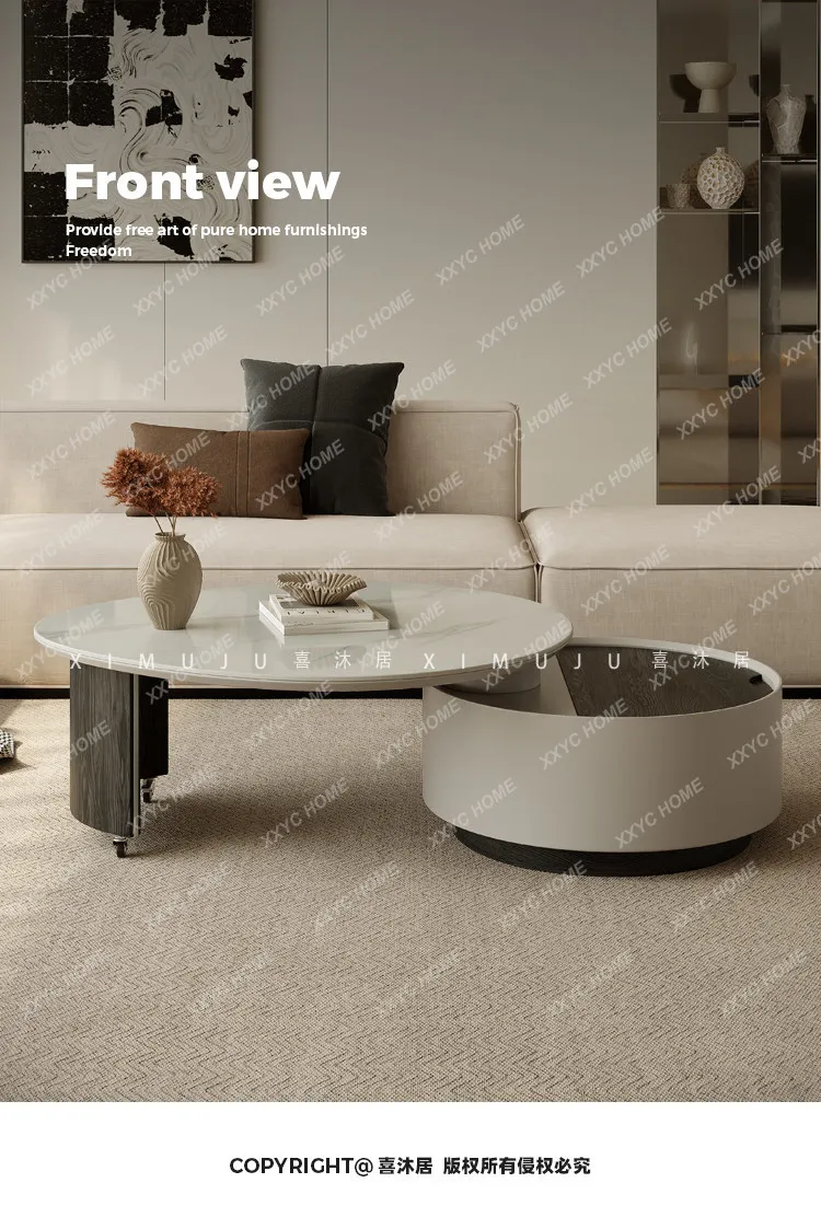 AA rotating marble coffee table light luxury modern simplicity, small apartment living room, coffee table