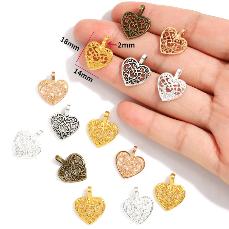 25 قطعة 5 اللون العتيقة الفضة اللون القلب Charms قلادة لصنع المجوهرات قلادة سوار ذاتي الصنع 18*14 مللي متر A83 #3