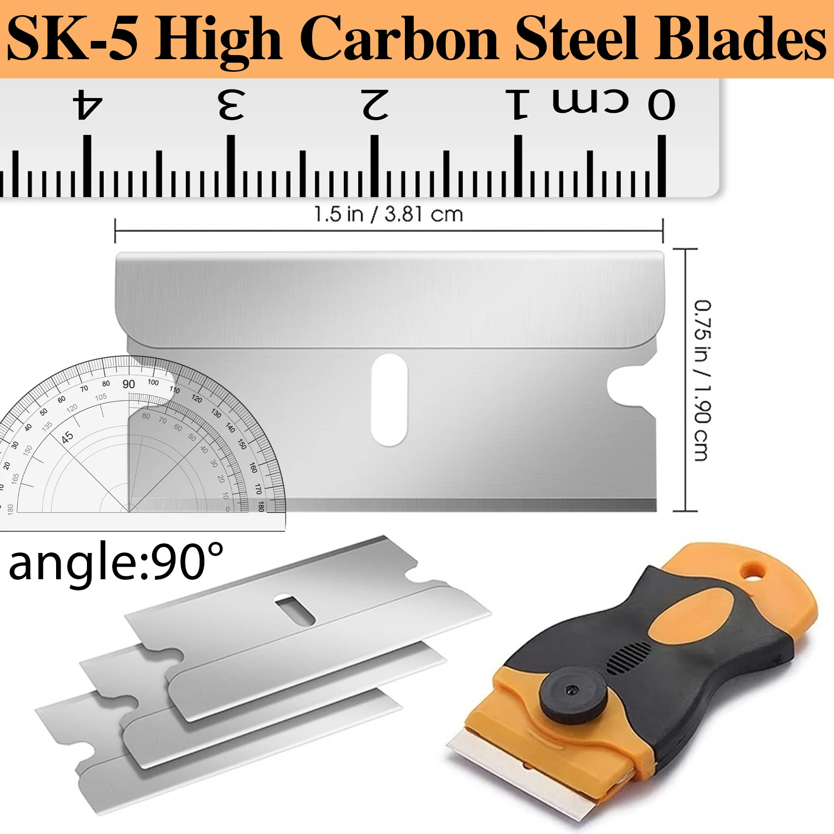 50 Pack Razor Blades Single Edge, Industrial Razor Blade, Scraper Blades for Removing something you want.