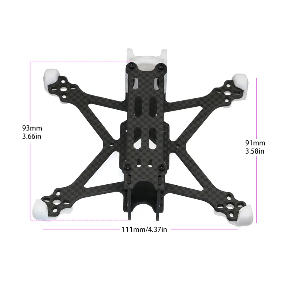 مجموعة إطار Angel25 2.5 بوصة 118 مم من ألياف الكربون لطائرات RC FPV Racing Quadcopter تدعم محرك بلا فرشات 1103 1104 1206 - 2