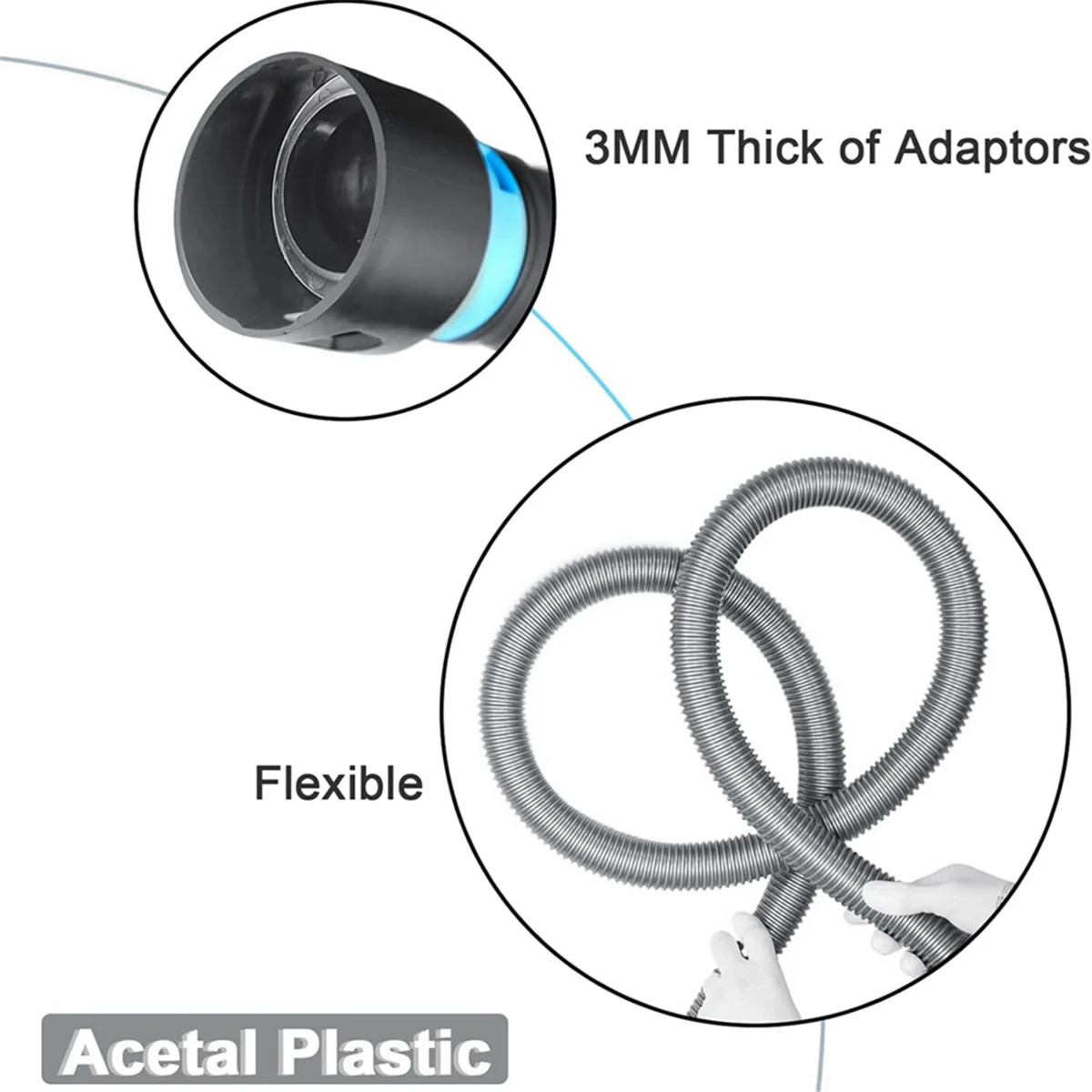 Zestaw węża do odsysania pyłu ABNJ 1 1/4 cala x 10 stóp do domu i odkurzaczy z 5 adapterami do elektronarzędzi stolarskich