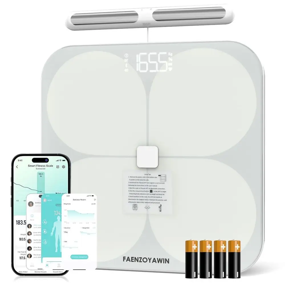 

High-Precision 8-Electrode Body Metrics Scale with Full-Color LED, Bluetooth Connectivity, and App Support up to 330 lbs