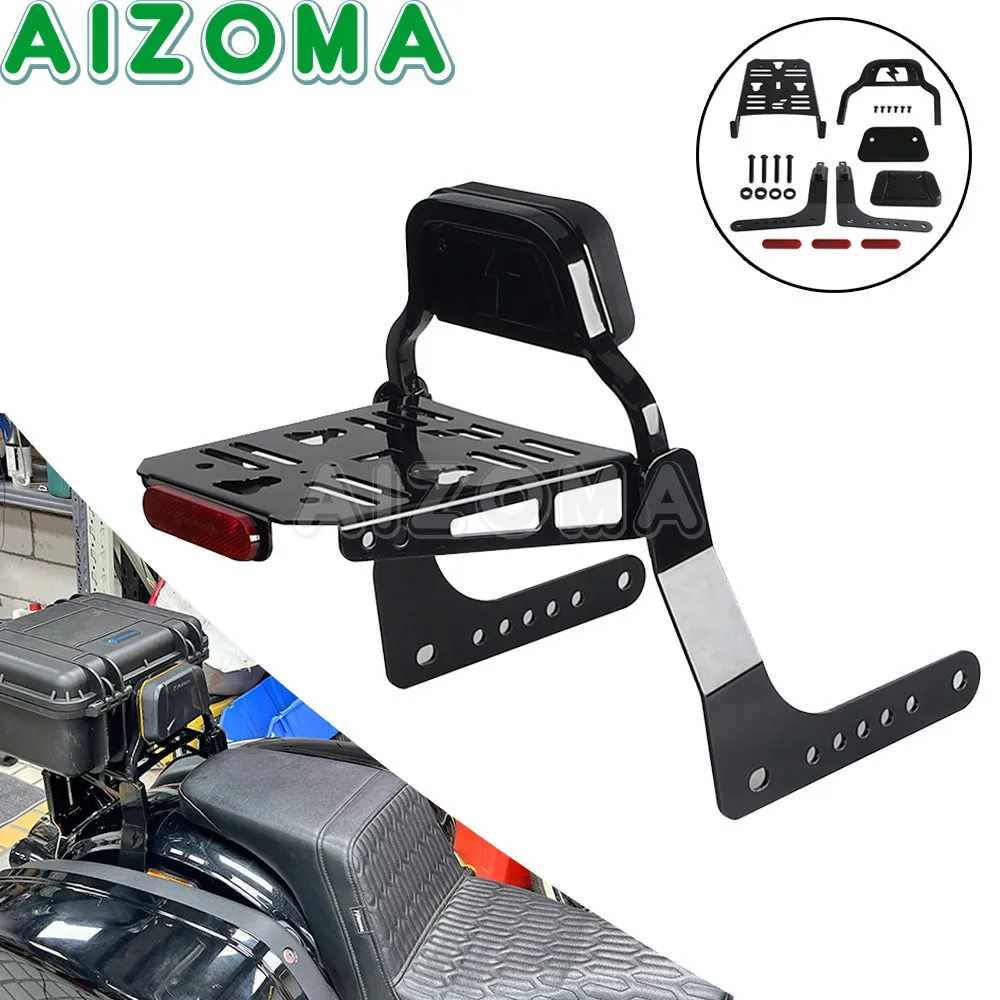 Motorcycle Backrest Detachable Sissy Bar Luggage Railing Rear Bags Holder Bracket For Harley Softail Low Rider S FXLRS 2020-2026