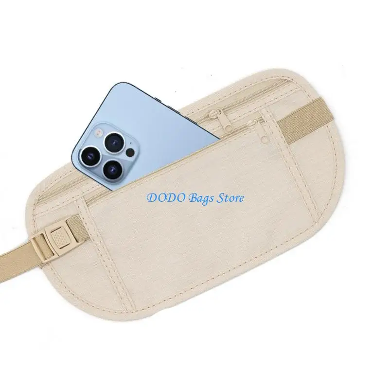 

E8FB Running Belt Water Resistant Fannys Pack Women Men Adjustable Running Waist Bag 2 Pocket Phone Holder for Walking