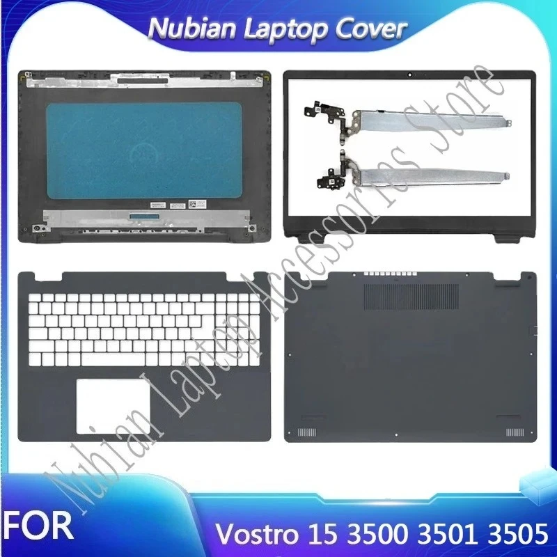 Nowa Dolna Obudowa Podstawa Do Laptopa Vostro 15 3500 3501 3505 LCD Tylna Górna Pokrywa Przednia Ramka Zawiasy Palmrest Górna Tylna Pokrywa Czarna