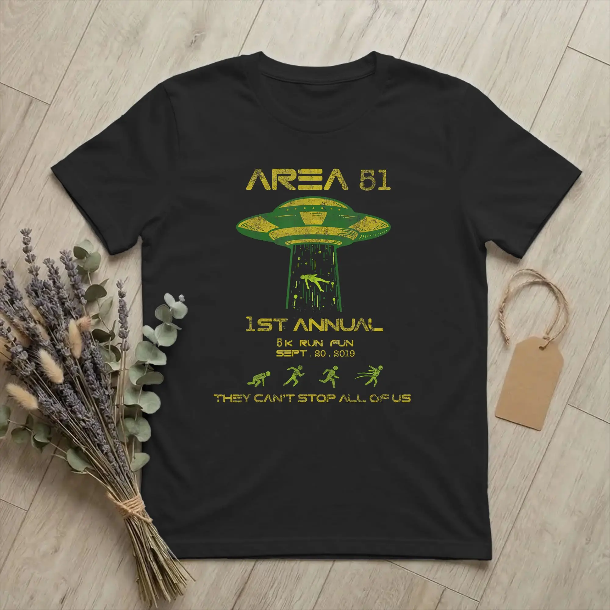 Storm Area 51 5k Fun Run Security T-Shirt for Men Aliens Warning Crazy Pure Cotton Tees O Neck Short Sleeve T Shirts Gift Tops
