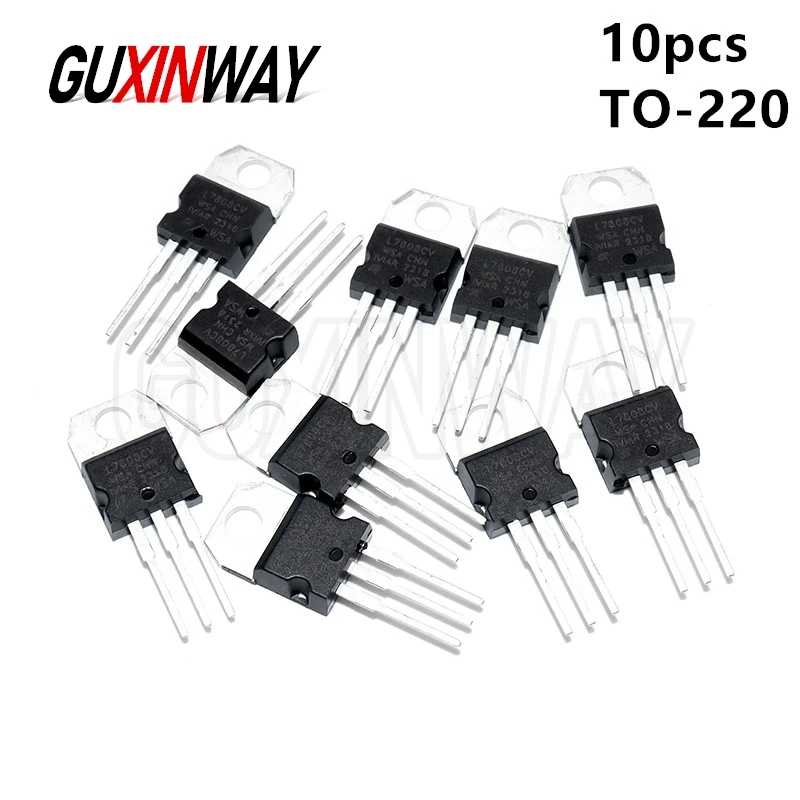 10pcs Transistor TO-220 LM317T L7805CV L7806CV L7808CV L7812CV L7815CV L7818CV L7824CV Adjustable three-terminal regulator