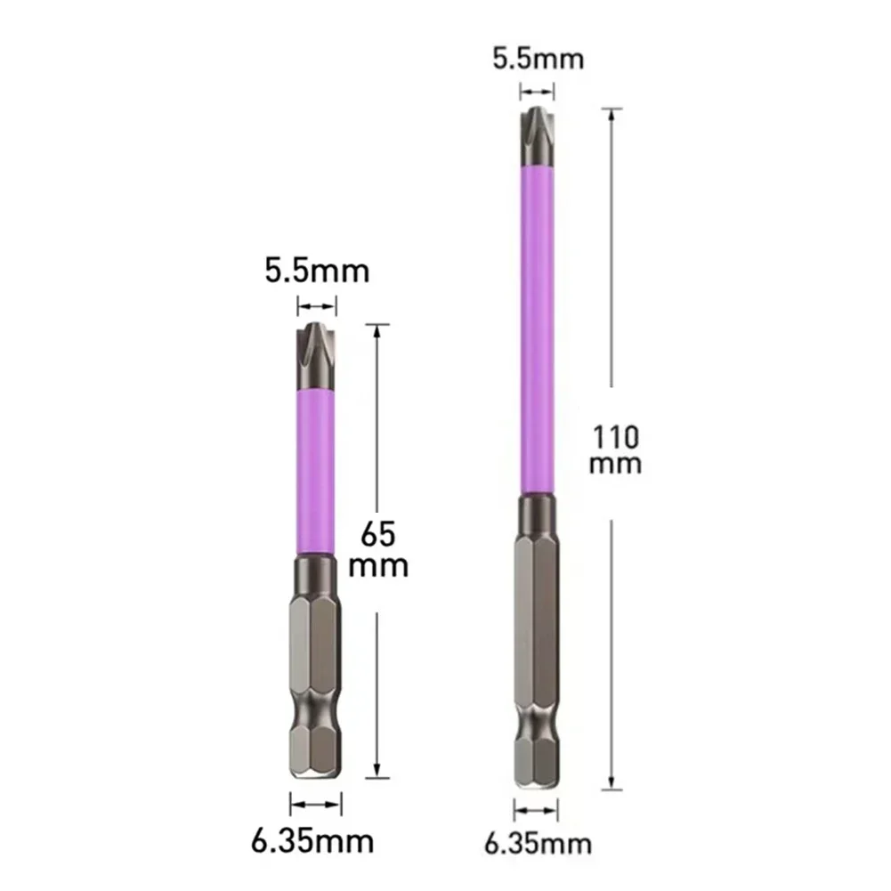 1Pc/2Pcs Electric Screwdrivers 1/4inches Hexagonal Tips Magnetic Special Slotted Cross Screwdriver Bit Nutdrivers FPH2 Hand Tool