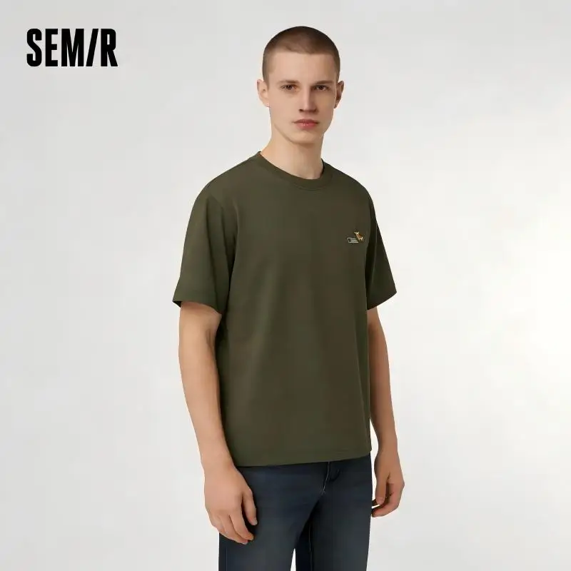 T-shirt Homme Semir 2026 Séchage Rapide Style Couple Brodé Nouvelle Arrivée Décontracté Doux Usage Q