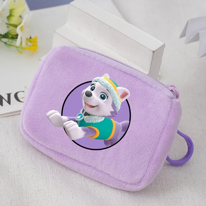 Pfote Patrouillen Plüsch Münz Geldbörse Mädchen Mini kurze Brieftasche Schlüssel bund Reiß verschluss Frauen Geldbörse ID-Karte Rose Geldsack kleine Make-up Taschen Geschenke
