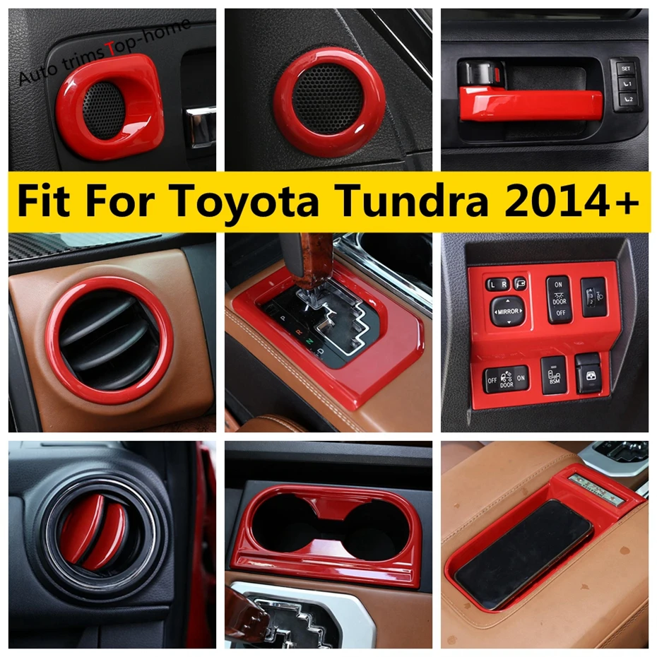 

Handle Bowl Window Lift Speaker Head Light Air AC Outlet Vent Cover Kit Trim Interior Accessories For Toyota Tundra 2014 - 2021