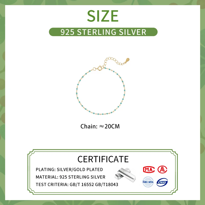 Real 925 Sterling Silver Colorful Bead Minimalist Round Charm Bracelets for Women Cute Fine Jewelry Geometric Accessories