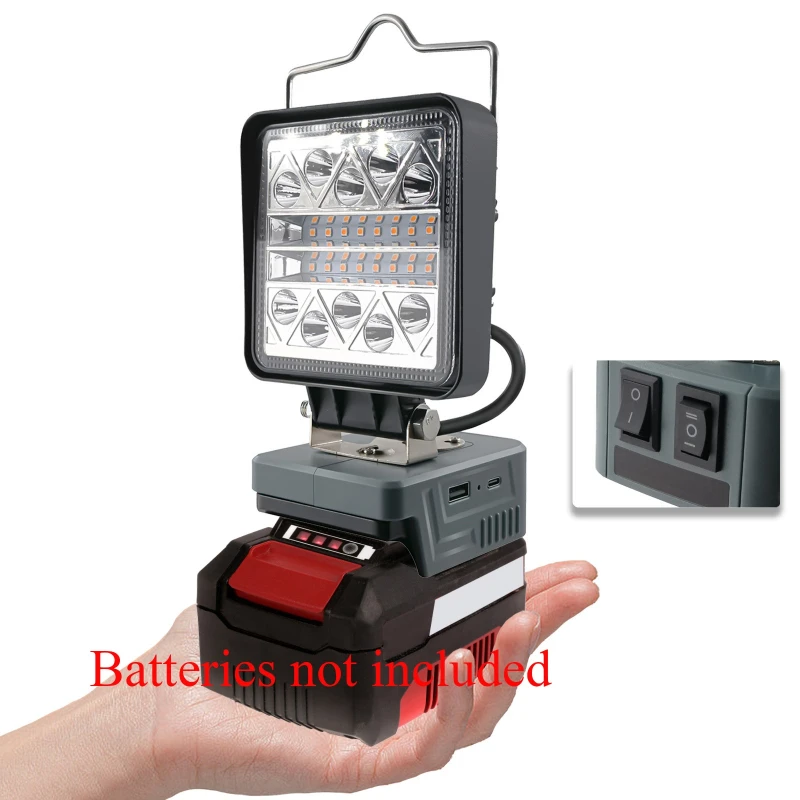 

Портативный светодиодный прожектор, уличный светильник для кемпинга, рабочий светильник, прожектор для батарей Dewalt/Milwaukee/Makita/Bosch/Ein 18/20 В