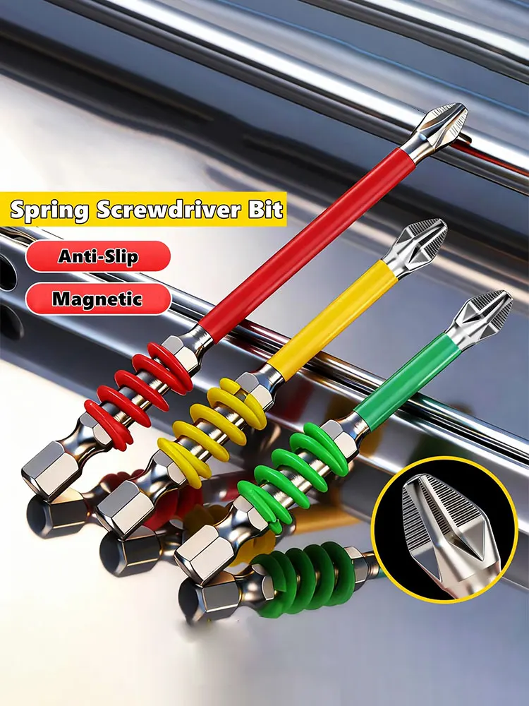 PH2 Spring Screwdriver Bits Magnetic Driver Screw Anti-slip 65/70/90/150mm 1/4'' Hex Shank Drill Head Electric Repair Tool