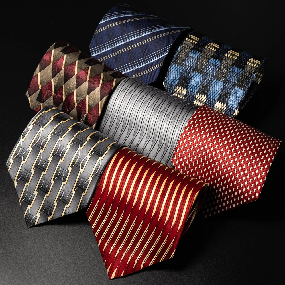 100% Real Silk Men Necktie 10cm Wide Classic Business Formal Neck Tie Luxury Pure Natural Silk Knit Woven Necktie For Wedding