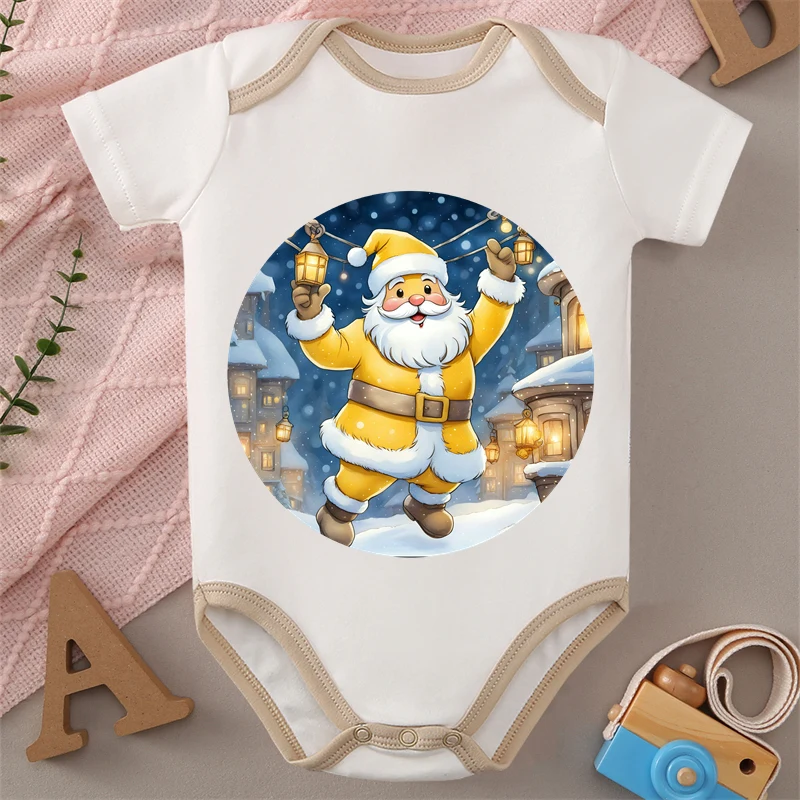 MINISO عيد ميلاد سعيد لطيف الطفل 100% القطن نيسيي بذلة الملابس ارتداءها لطيف 0-12 شهرا الوليد أفضل هدية للطفل