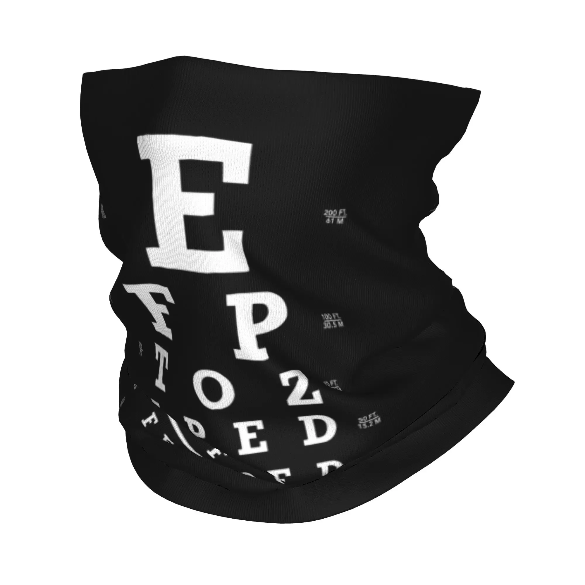 

Custom Eye Snellen Chart Bandana Neck Gaiter Windproof Face Scarf Cover Men Women Optometrist Eye Exam Headwear Tube Balaclava