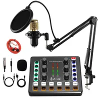 M8 Sound Card BM800 Microphone Set Condenser Mic Audio Interface with DJ Mixer Effects For Recording Studio Youtube Streaming