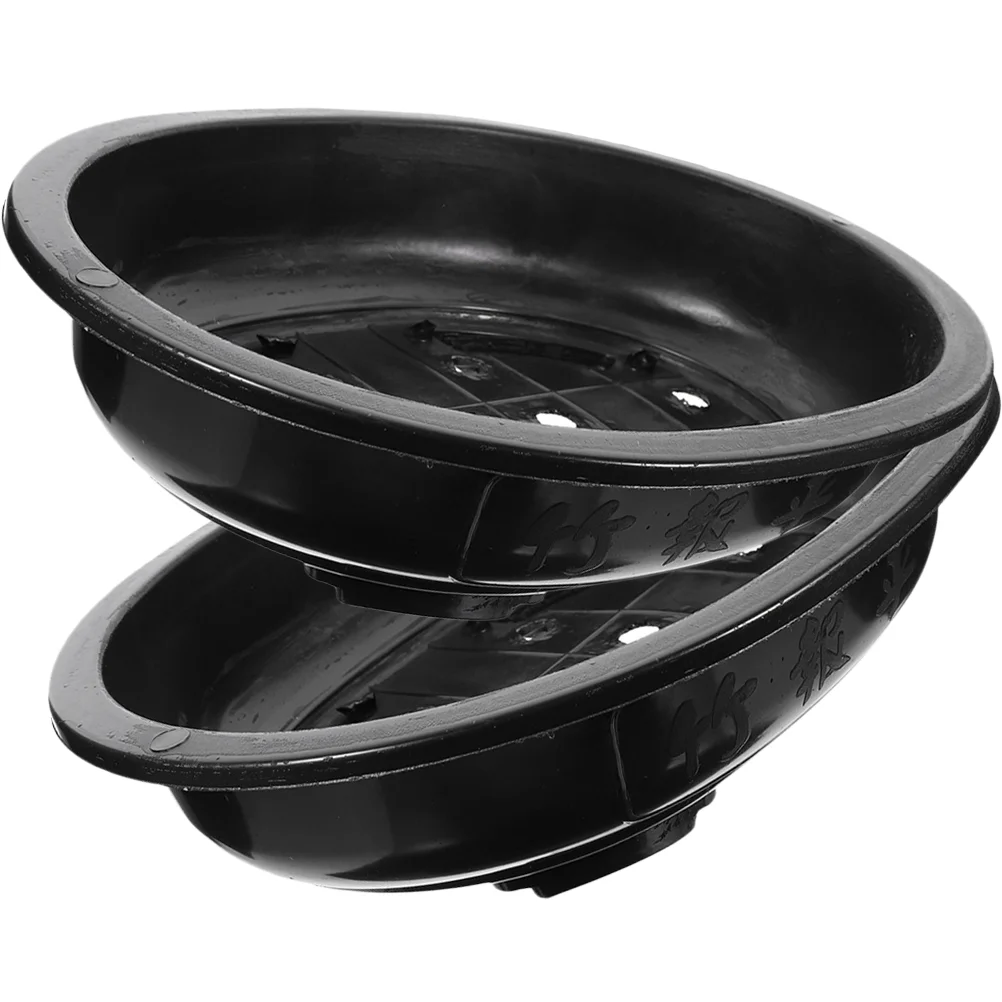 

4 Pcs Large Oval Flowerpot Plastic Planting Holder Bonsai Container Minimalist Style Space Saving Gardening