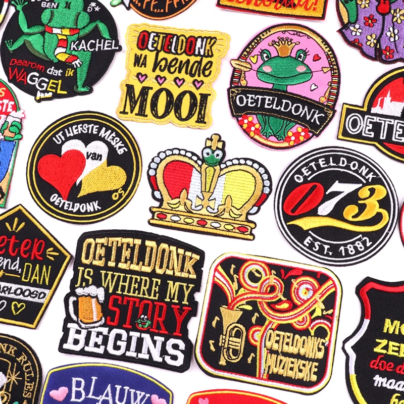 NEW Netherland Oeteldonk Emblem Embroidered Patches Netherland Carnival Patch Iron On Patches For Clothing Frog Patch Sew Badge